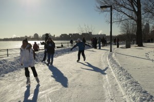 Skating along St. Lawrence river