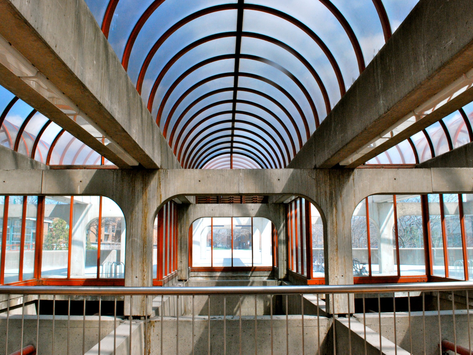 Concrete and glass architecture of Angrignon metro