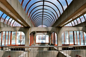 Concrete and glass architecture of Angrignon metro