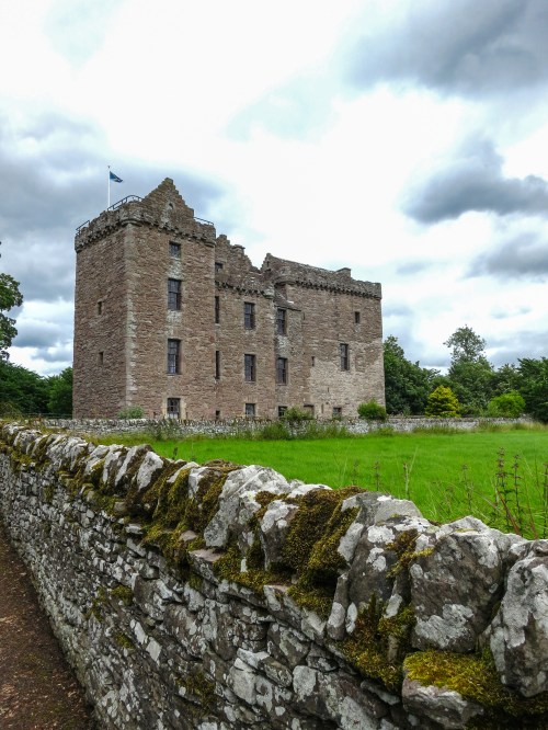 Scottish stone castle and wall